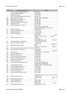 NJ Insurance Codes Page 1 of 11 .